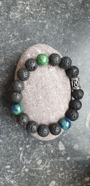 Bracelet en perles de lave pour homme