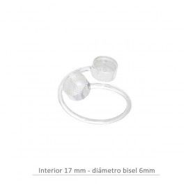 Corps de bague réglable avec deux sertis cabochons - argent 925
