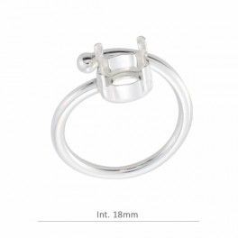 Corps de bague réglable avec 1 serti griffe - argent 925