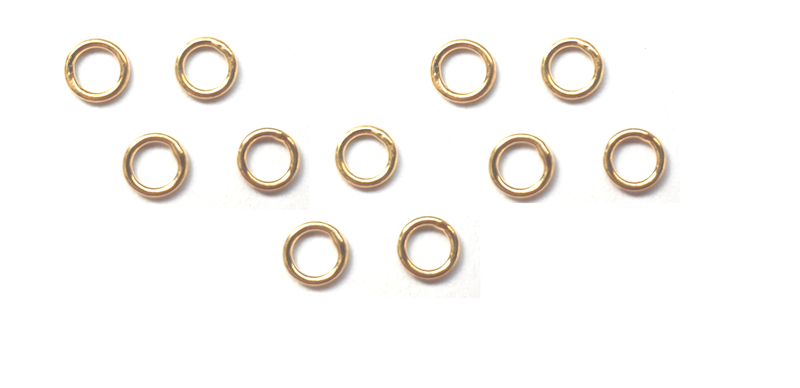 Anneaux fil 1 trou 5mm ext - en argent 925 plaqué or