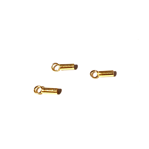 Embouts tube 2,1 x 6 mm - en argent 925 plaqué or