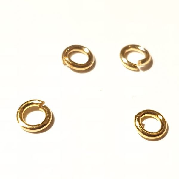 Anneaux fil 1 trou 4mm - en argent 925 plaqué or