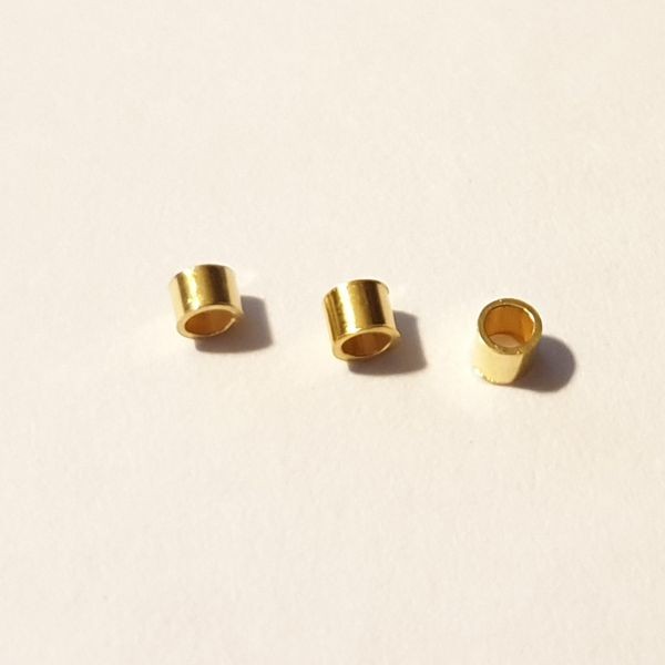 Perle à écraser 2 x 1,5 mm- en argent 925 plaqué or par 2
