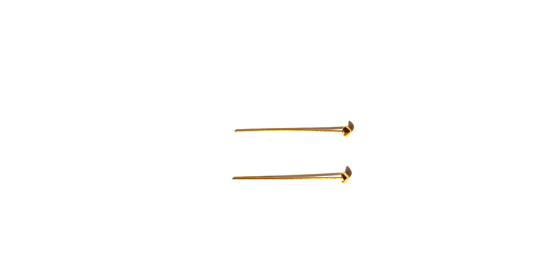 Tiges / clous 27mm tête triangulaire 2.5 mm - en argent 925 doré