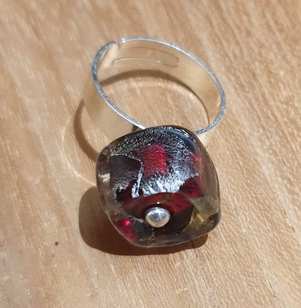 Bague en perle de verre d'artisan - collection Karin Fontaine