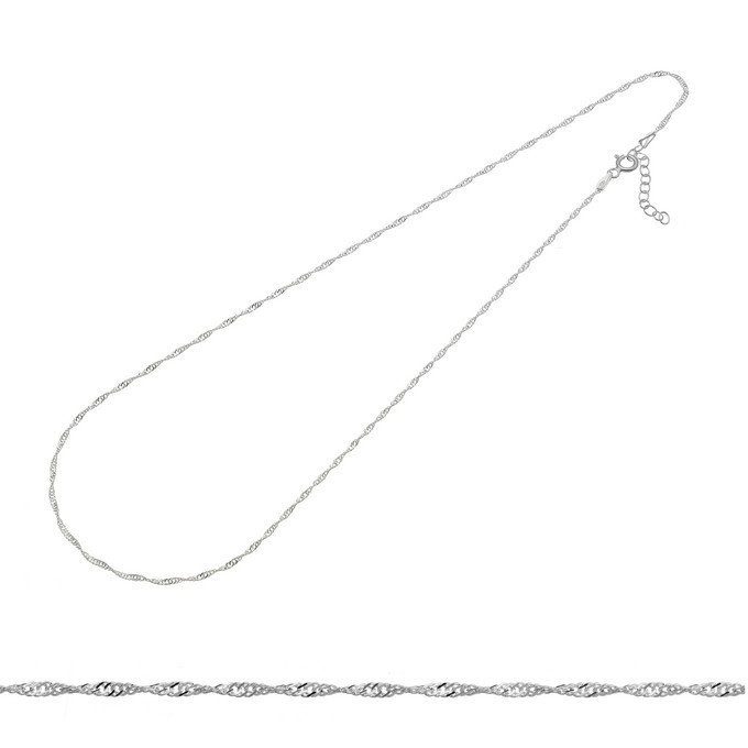 Chaîne finie avec fermoir 40 cm + 3 cm - collier Singapour - en argent 925