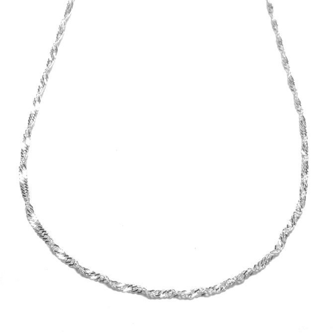 Chaîne finie avec fermoir 40 cm + 3 cm - collier Singapour - en argent 925