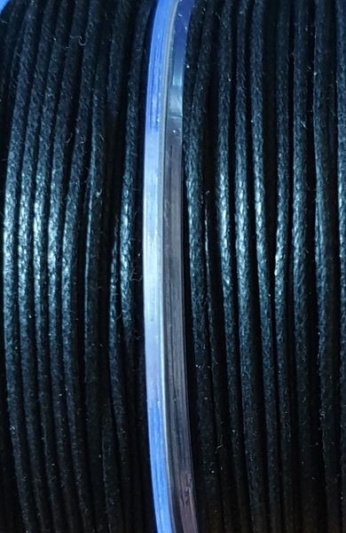 fil en coton ciré noir 1mm - par 1 m