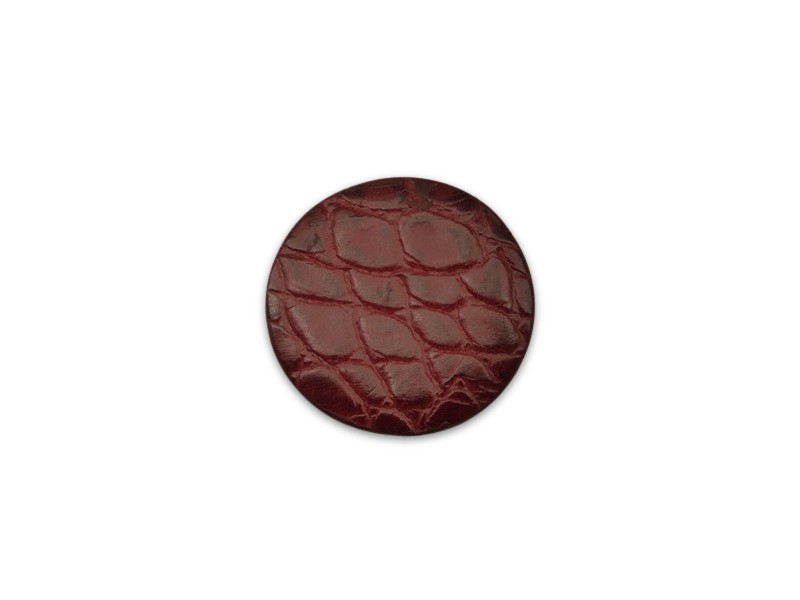 cuir rond rouge - 30 mm