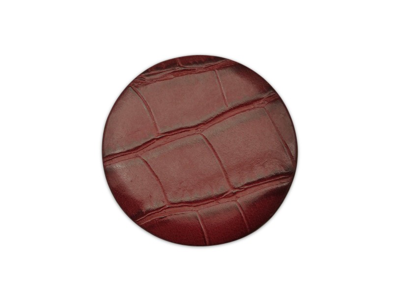 cuir rond rouge - 40 mm