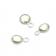 Calcédoine verte sertie argent 925 rondes 6 mm 1 anneau