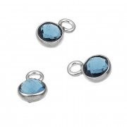 Topaze bleue sertie briolette ronde 4mm 1 anneau