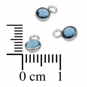 Topaze bleue sertie briolette ronde 4mm 1 anneau