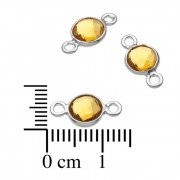 Quartz hydrothermal citrine briolettes serties rondes 6mm 2 anneaux