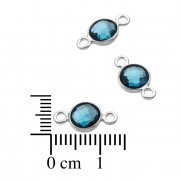 Topaze bleu serties rondes 6mm 2 anneaux