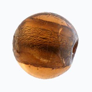Perle en verre ronde brune
