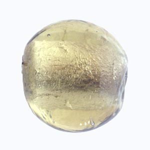 Perle en verre ronde jaune