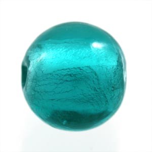 Perle en verre ronde turquoise