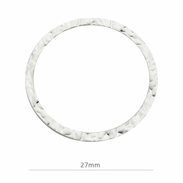 Intermédiaire rond plat chiffonné - en argent 925 - 27 mm
