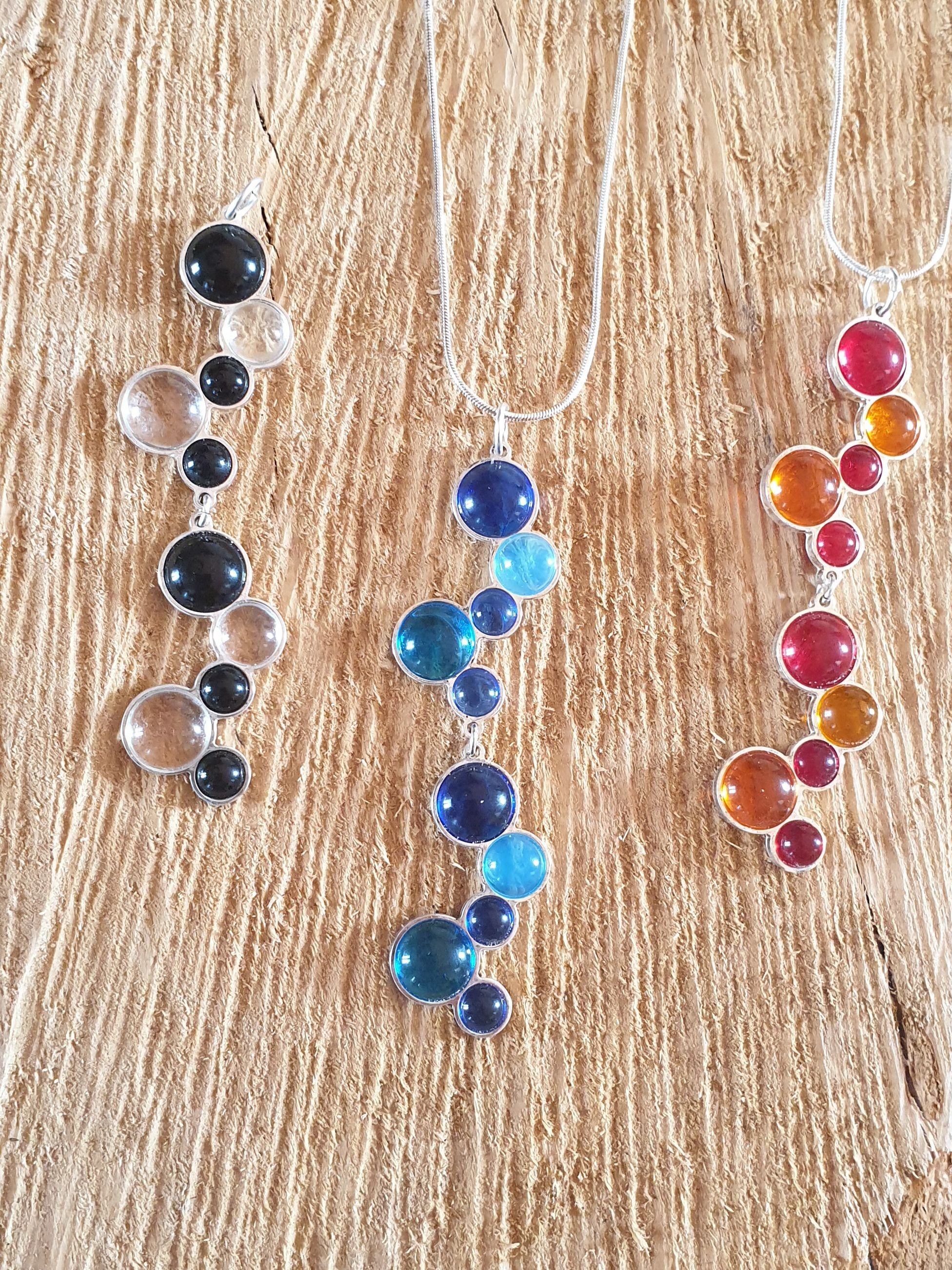 Pendentif Collection les cercles - rouge et orange