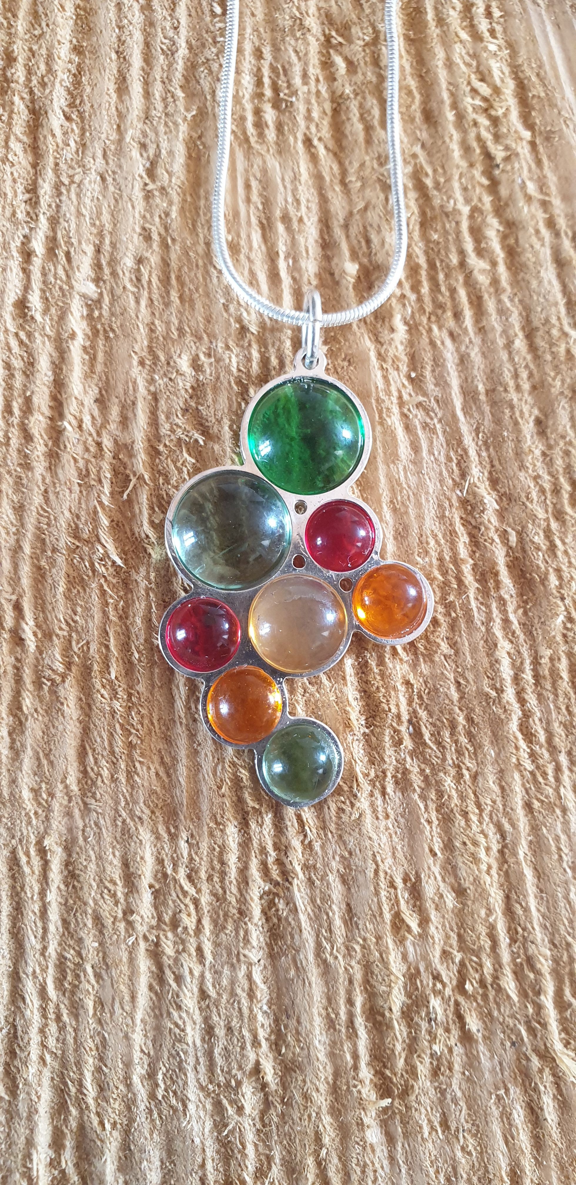 Pendentif Collection les cercles - vert / orange /rouge