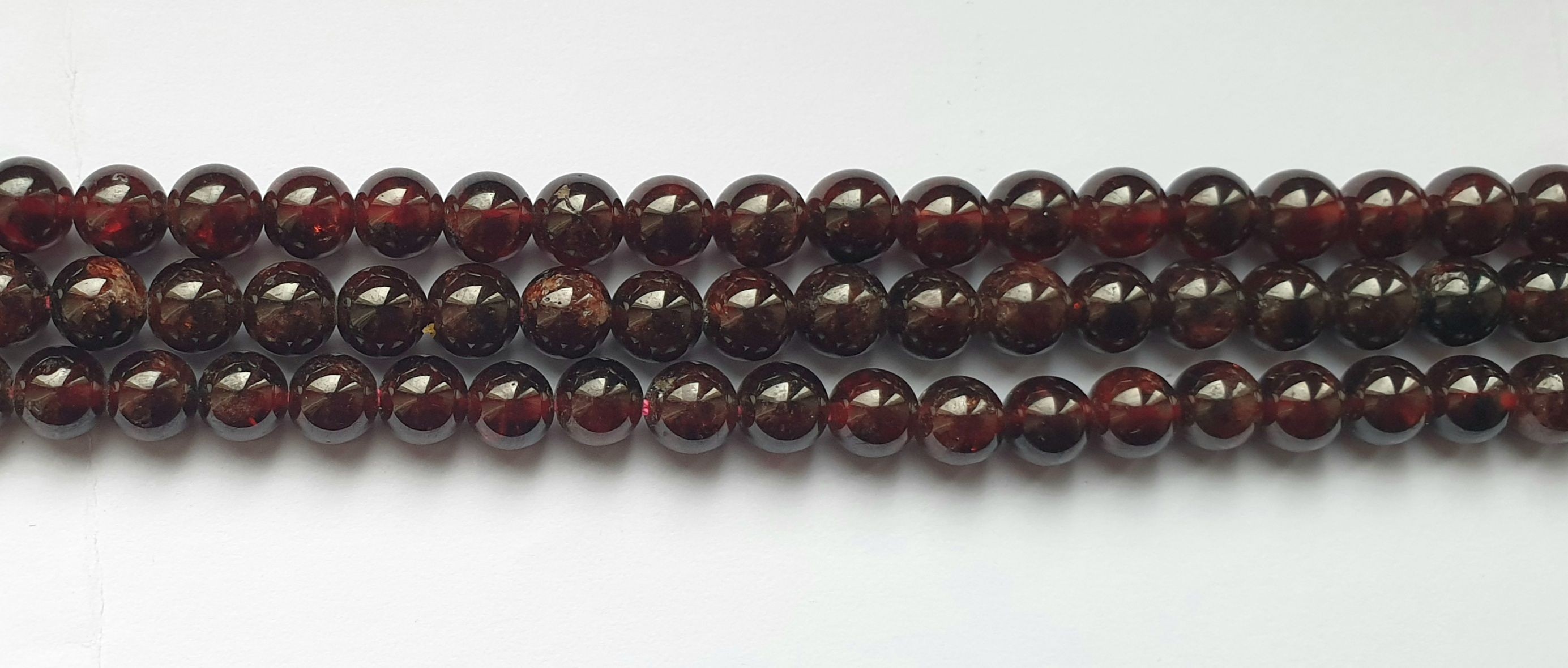 Perle en pierre naturelle - grenat - 6 mm