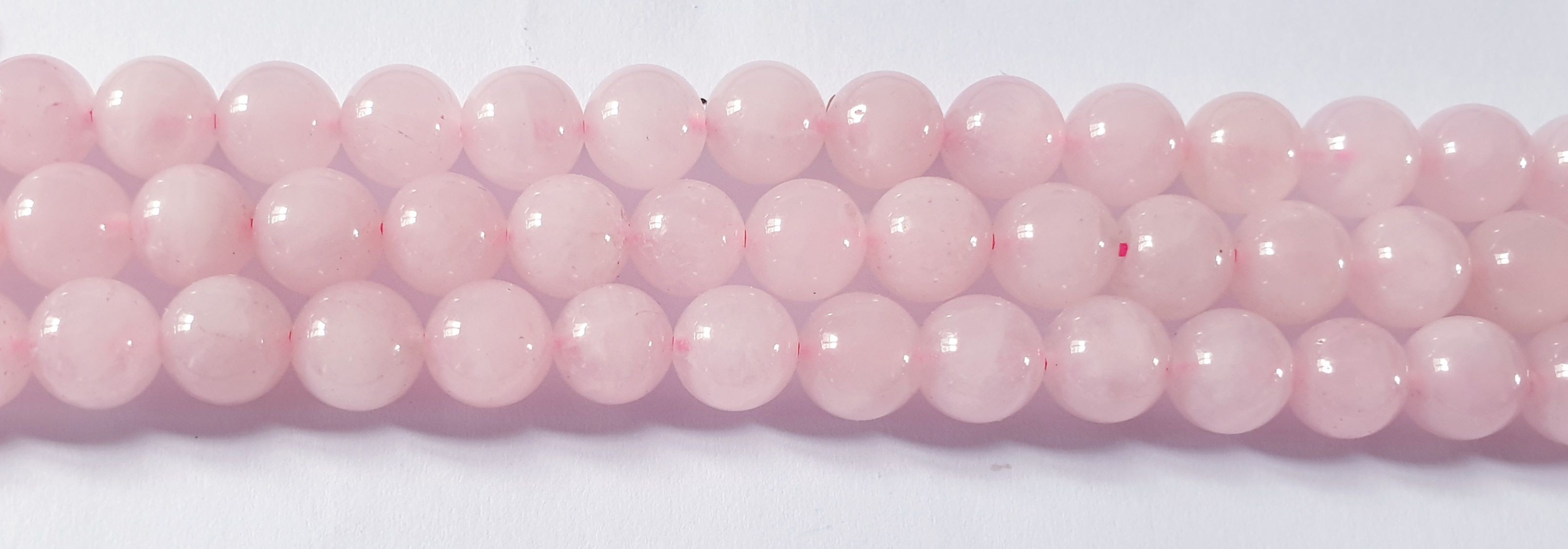 Perle en pierre naturelle - quartz rose - 8 mm par 5