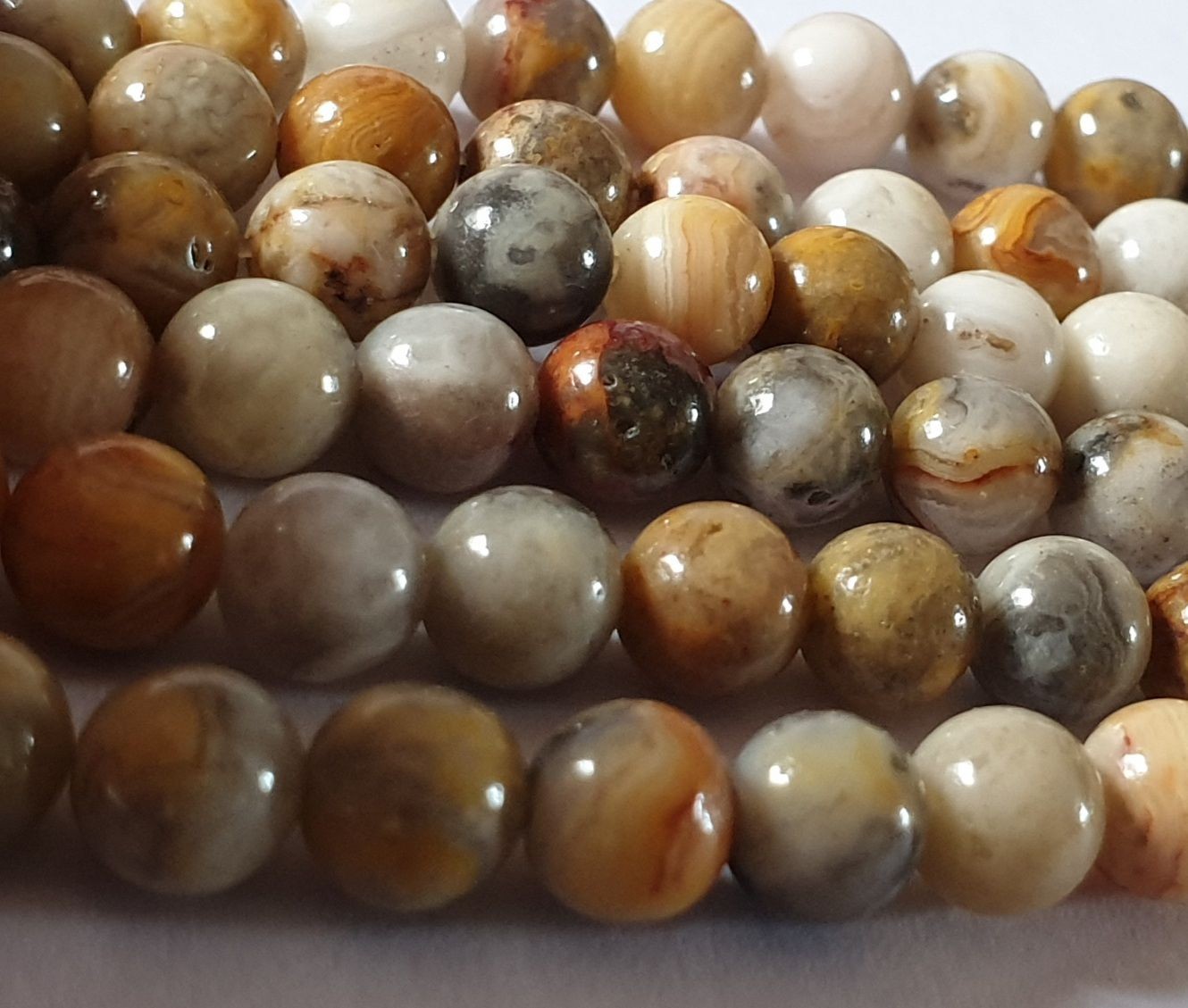 Perle en pierre naturelle - Jade de Birmanie - 10 mm - par fil