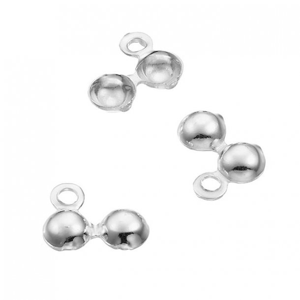 Cache-nœuds 4 mm deux anneaux - en argent 925 x 2
