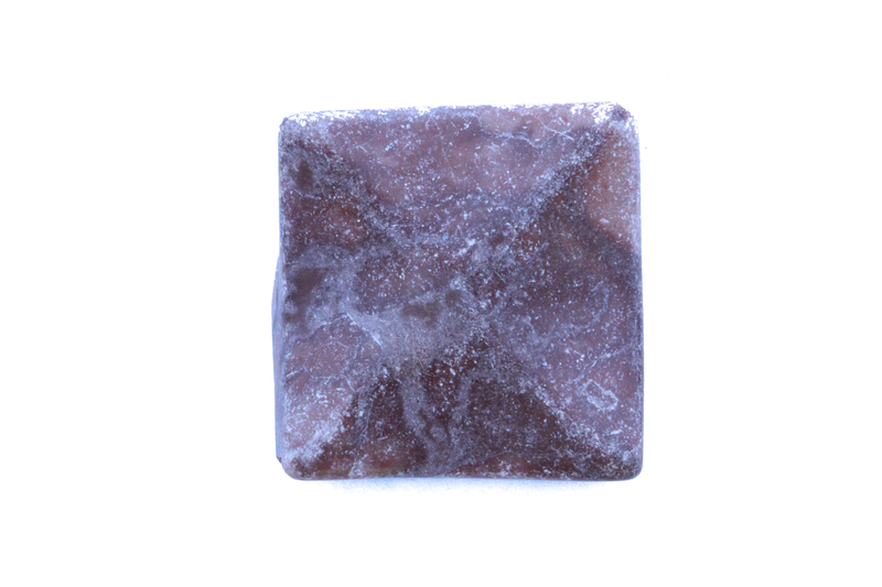 Perle en pierre naturelle - rectangulaire - marbre - rose foncé