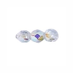 Perle en verre à facettes - bleu clair x10