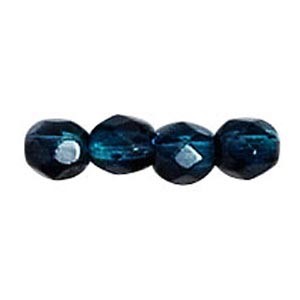 Perle en verre à facettes - bleu turquoise x10