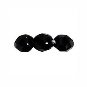 Perle en verre à facettes - noir x10