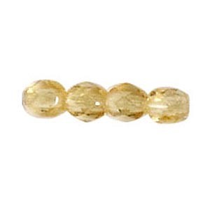 Perle en verre à facettes topaze jaune x10