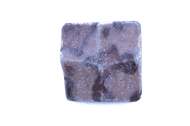 Perle en pierre naturelle - rectangulaire - marbre - rose foncé