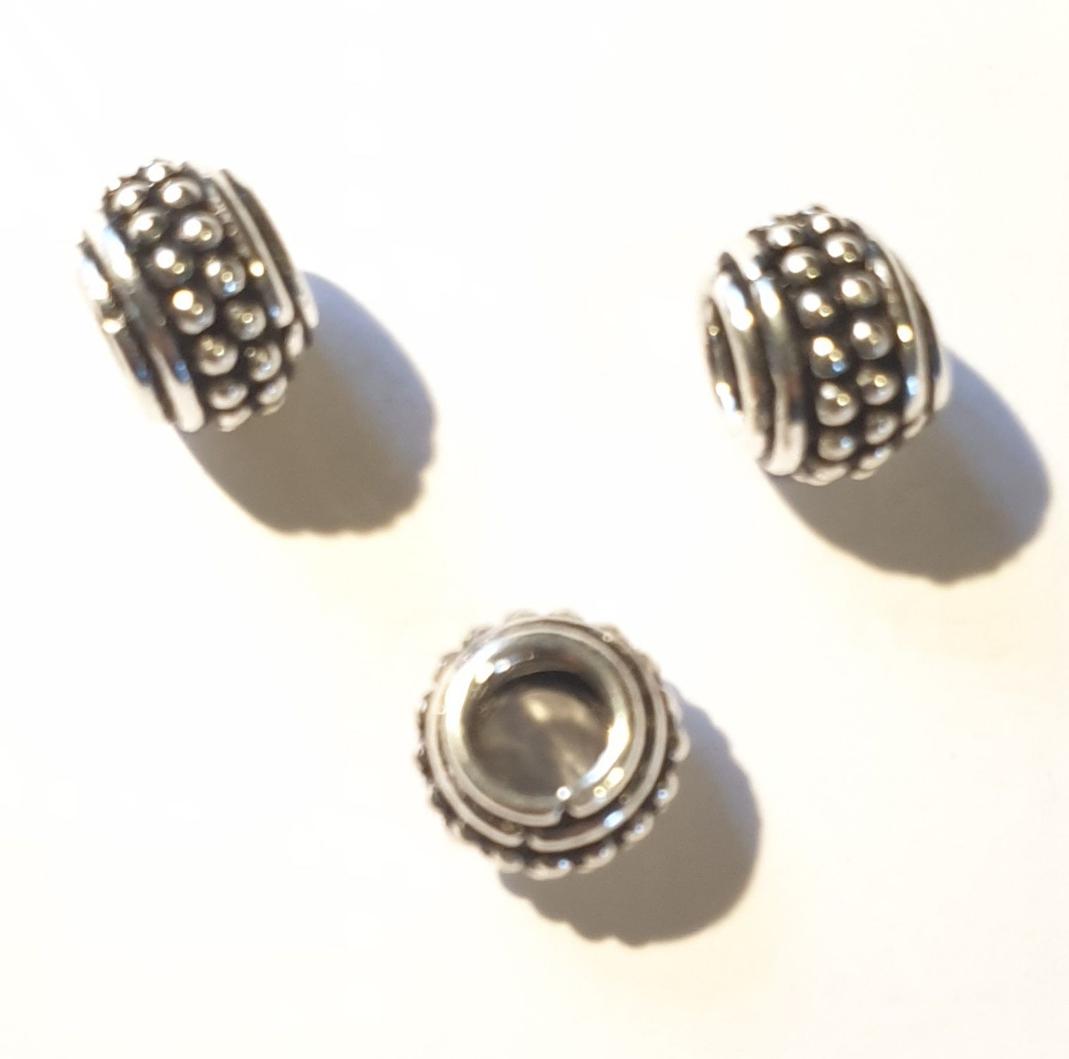 Perle roue dessin indien en 10 mm - en argent 925 - intermédiaire