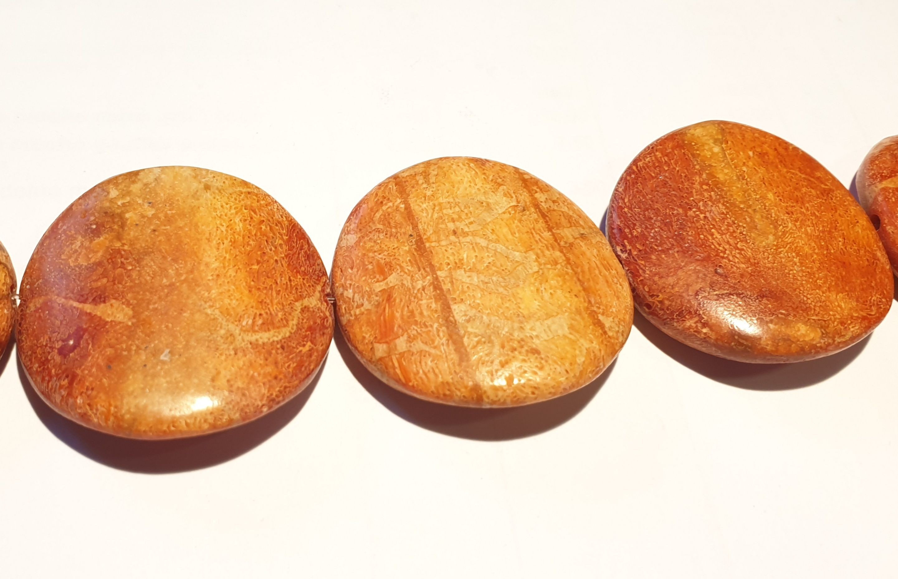 Agate ronde 35 mm ton oranger / brun