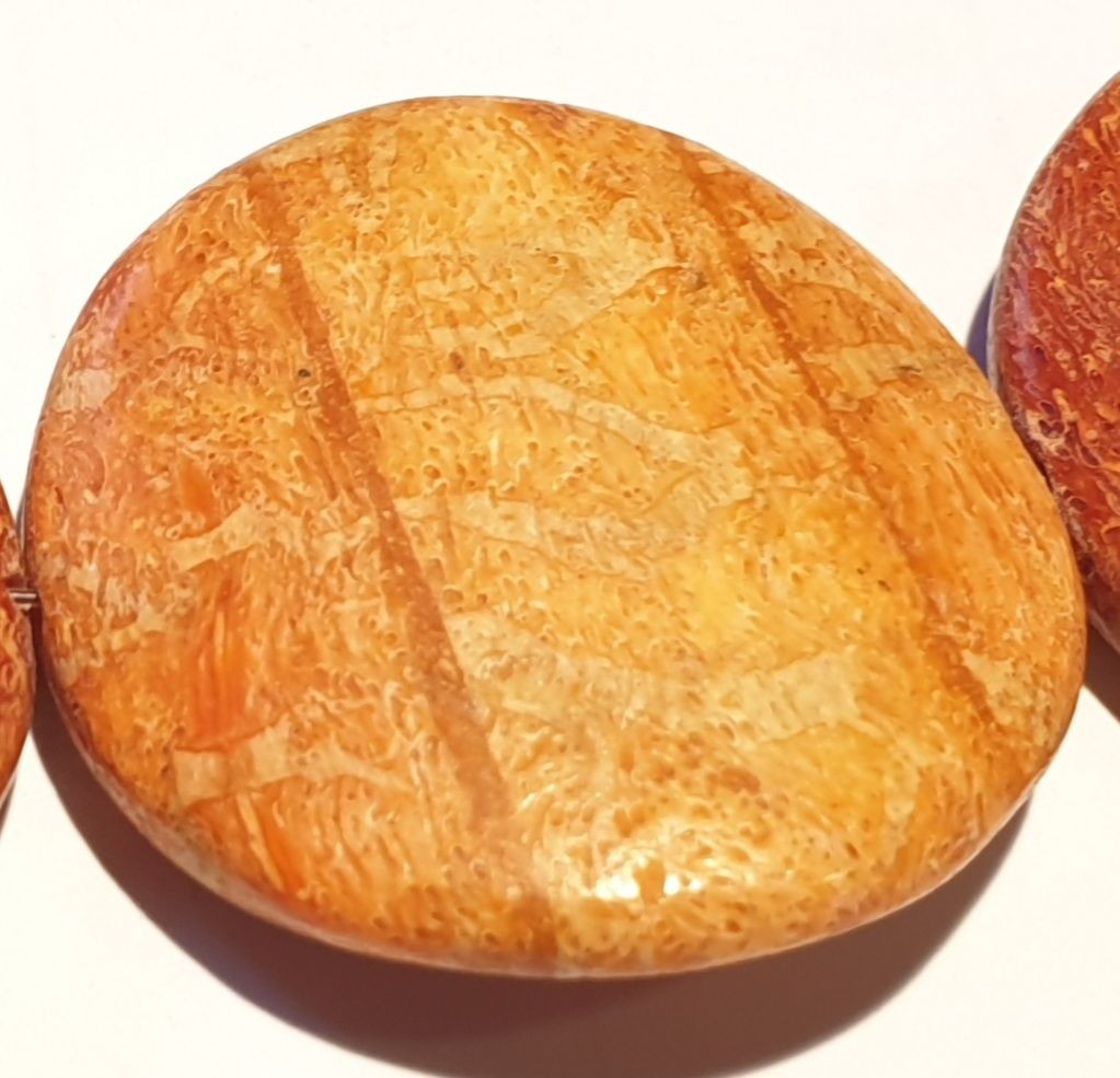 Agate ronde 35 mm ton oranger / brun