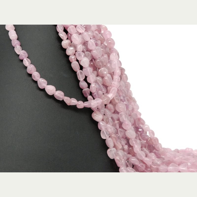 Perle en pierre naturelle - quartz rose - 6x8 mm
