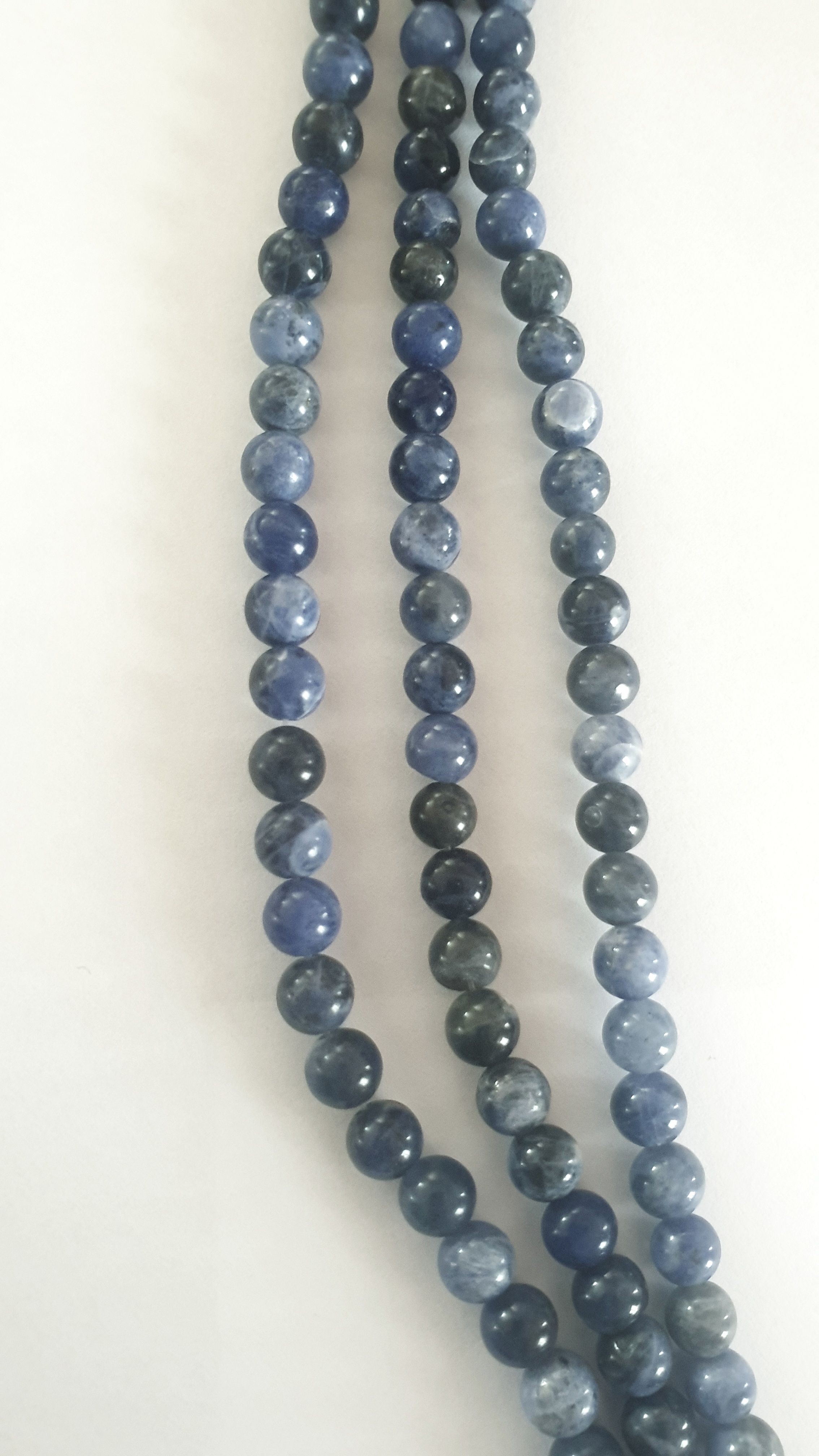 Perle en pierre naturelle - sodalite bleu- vendu par fil - 6 mm
