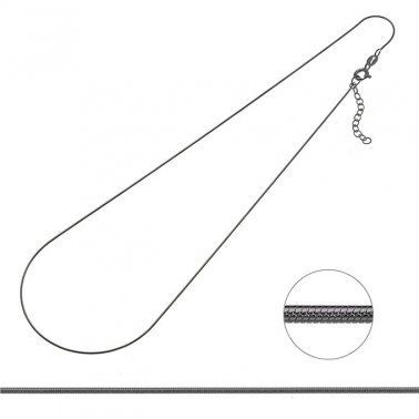 Chaîne finie avec fermoir 43 cm - collier serpent - en argent 925 - rhodié noir