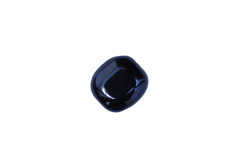 Perle en verre rectangulaire plate à bord arrondi -noir