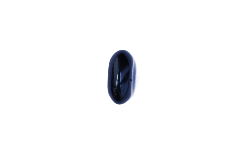 Perle en verre rectangulaire plate à bord arrondi -noir