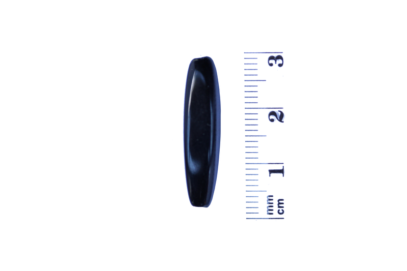 Perle en verre ovale plate - noir x 4