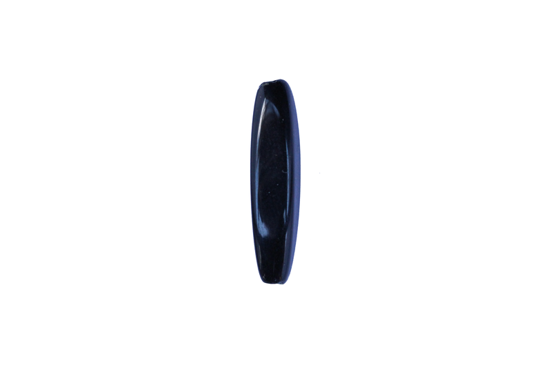 Perle en verre ovale plate - noir x 4