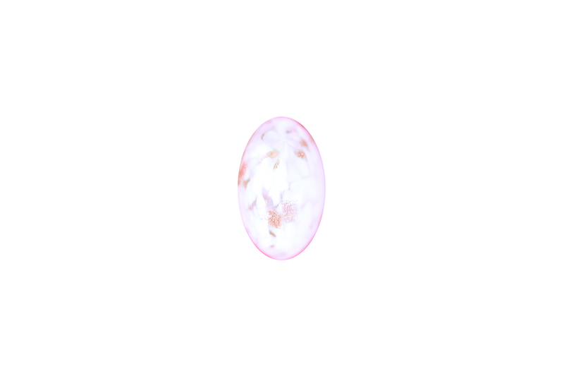 Perle en verre ronde - blanc transparente - tacheté doré blanc x 4