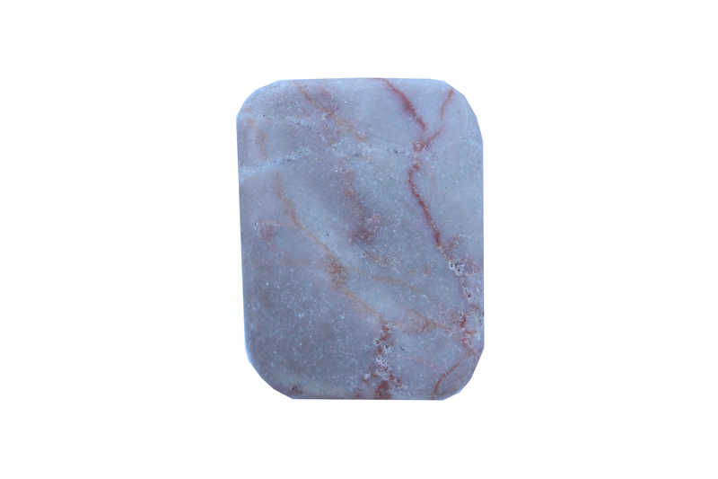 Perle en pierre naturelle - rectangulaire tordue - marbre - rose