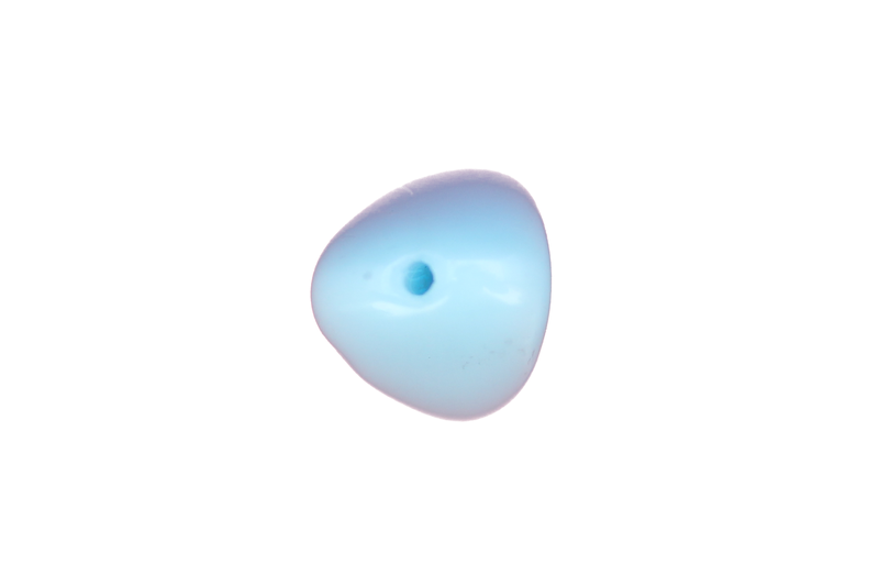 perle en verre 4 faces triangulaires - bleu clair x10