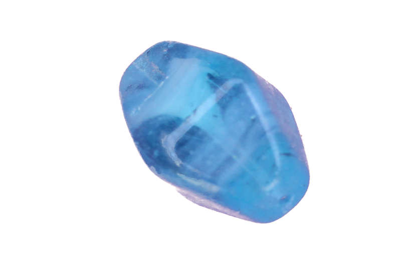 Perle en verre en losange à facette - bleu clair x 4
