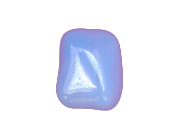 Perle en verre rectangulaire - côtés arrondis - bleu clair